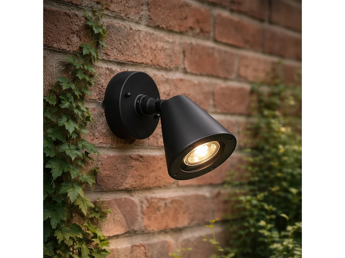 Applique murale extérieure moderne noire IP44 orientable - Ciara