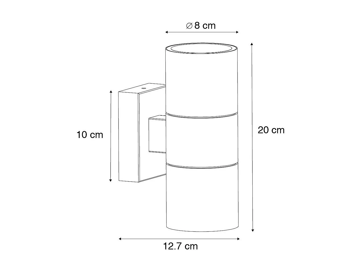 Applique d'extérieur moderne noire 2 lumières AR70 IP44 - Duo
