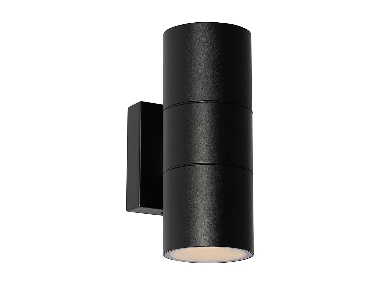 Applique d'extérieur moderne noire 2 lumières AR70 IP44 - Duo