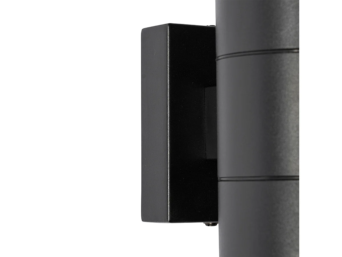 Applique murale d'extérieur moderne noire 2 lumières AR70 IP44 - Duo