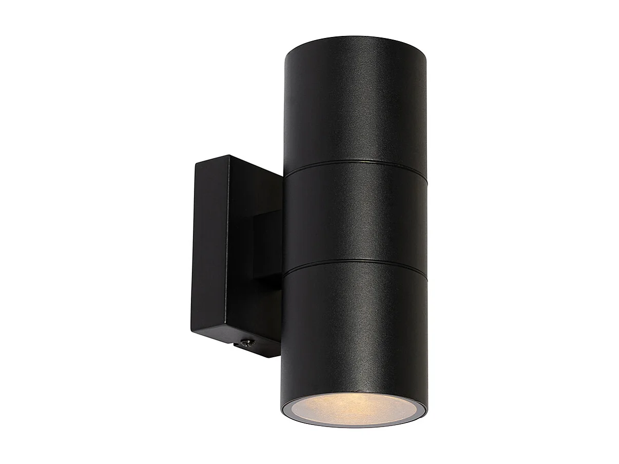 Applique murale d'extérieur moderne noire 2 lumières AR70 IP44 - Duo