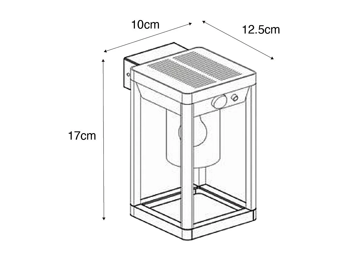 Applique d'extérieur gris foncé avec LED et solaire - Sonne