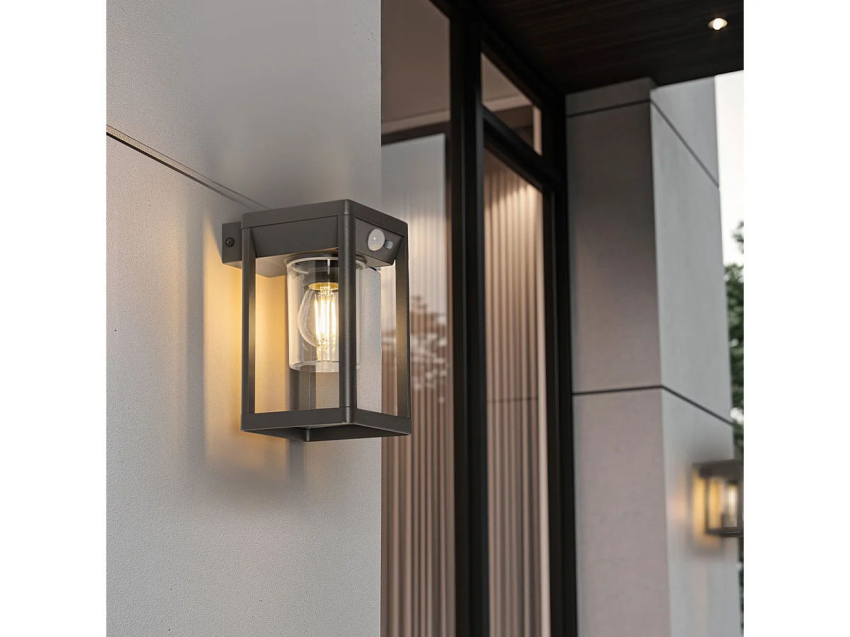 Applique murale d'extérieur gris foncé avec LED et lumière dimmable sur solaire - Sonne