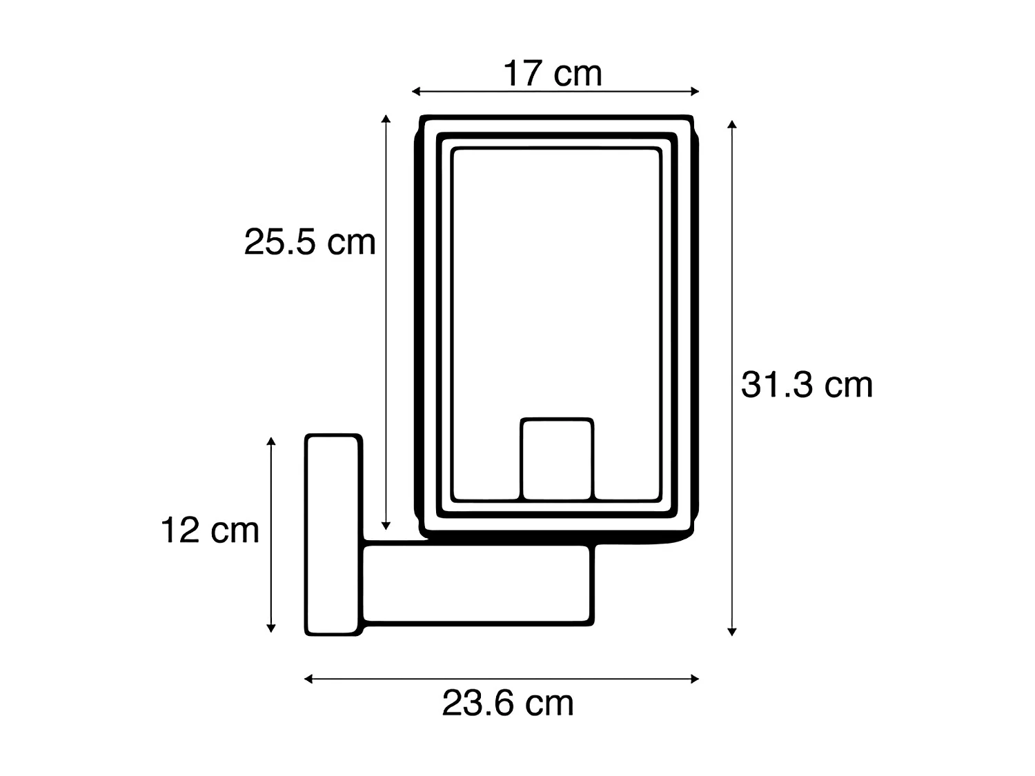 Applique murale rustique intelligente noire avec Wifi G95 - Sutton Up