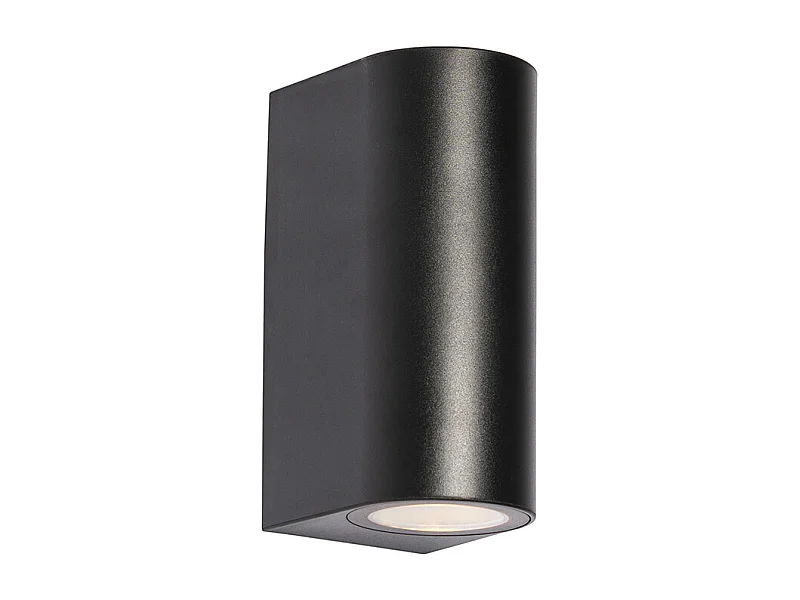 Applique murale extérieure moderne en plastique noir ovale 2 lumières - Baleno