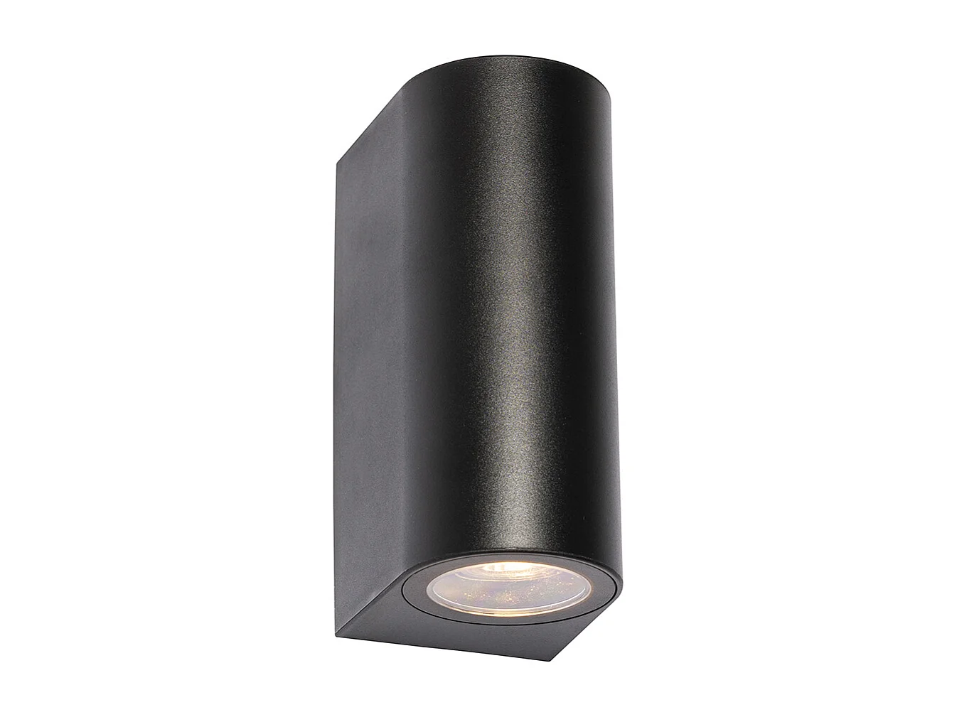 Applique murale extérieure moderne en plastique noir ovale 2 lumières - Baleno