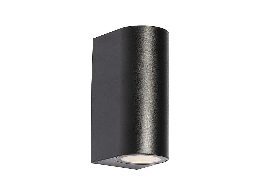 Applique d'extérieur moderne ovale en plastique noir 2 lumières - Baleno