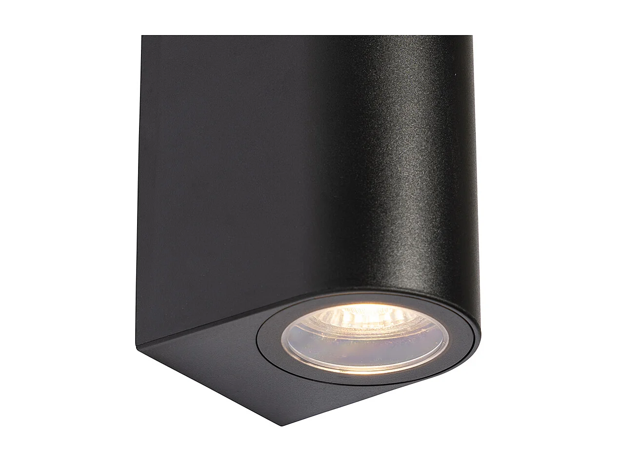 Applique murale extérieure moderne en plastique noir ovale 2 lumières - Baleno