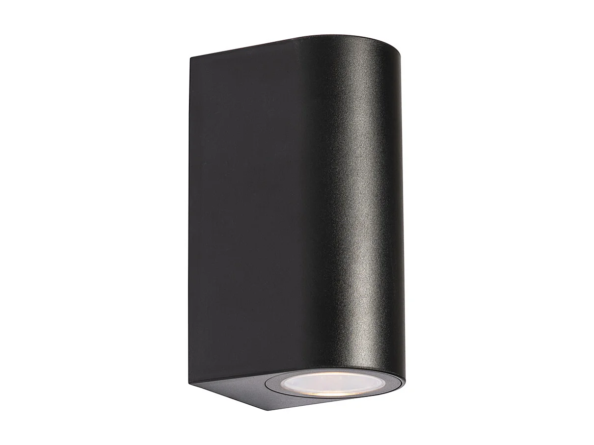 Applique murale extérieure moderne en plastique noir ovale 2 lumières - Baleno