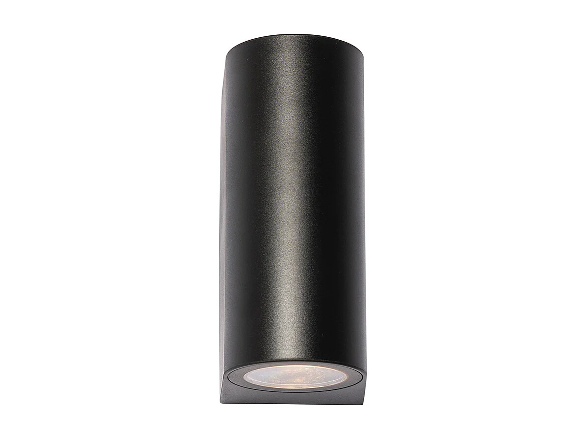 Applique murale extérieure moderne en plastique noir ovale 2 lumières - Baleno