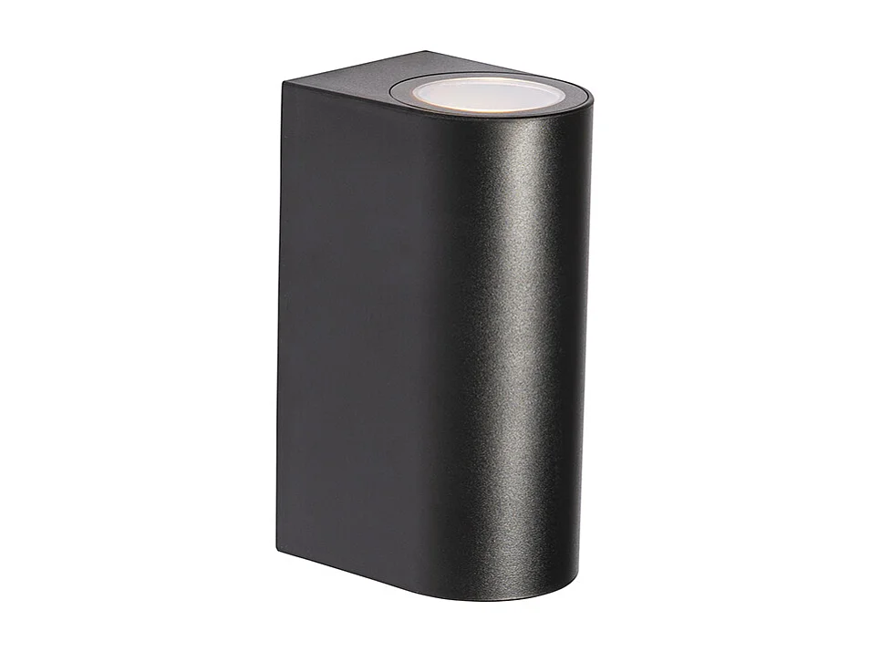 Applique murale extérieure moderne en plastique noir ovale 2 lumières - Baleno