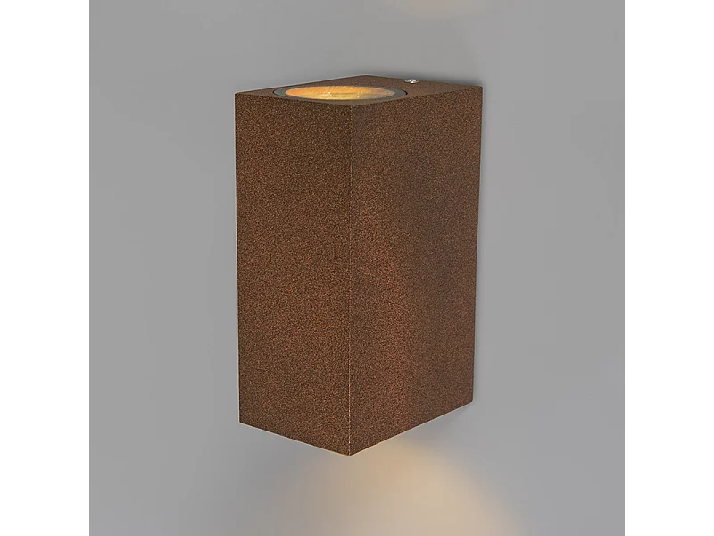 Lot de 2 appliques murales industrielles brun rouille 2 lumières IP44 - Baleno