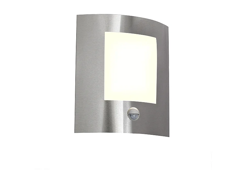 Applique d'extérieur moderne en acier avec détecteur de mouvement IP44 - Emeraude 1