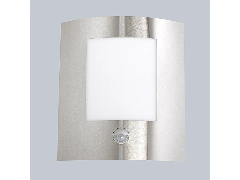 Applique d'extérieur moderne en acier avec détecteur de mouvement IP44 - Emeraude 1