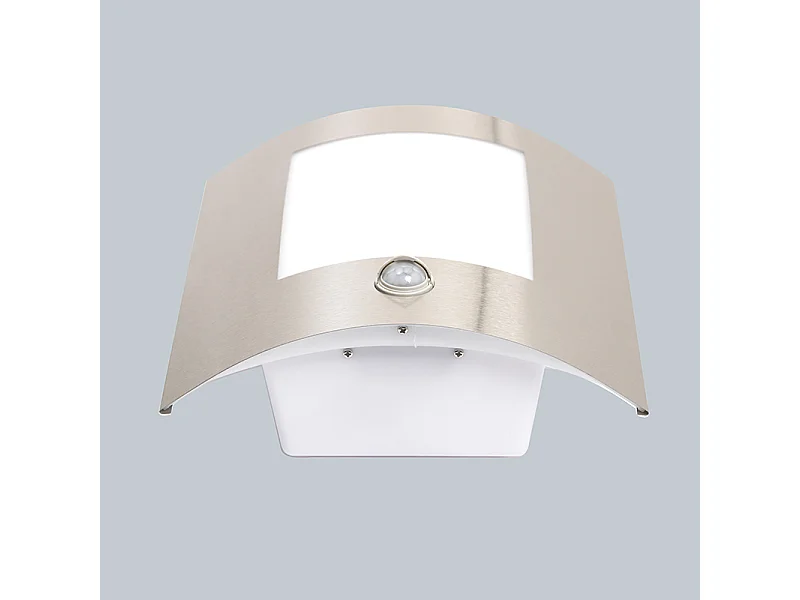 Applique d'extérieur moderne en acier avec détecteur de mouvement IP44 - Emeraude 1