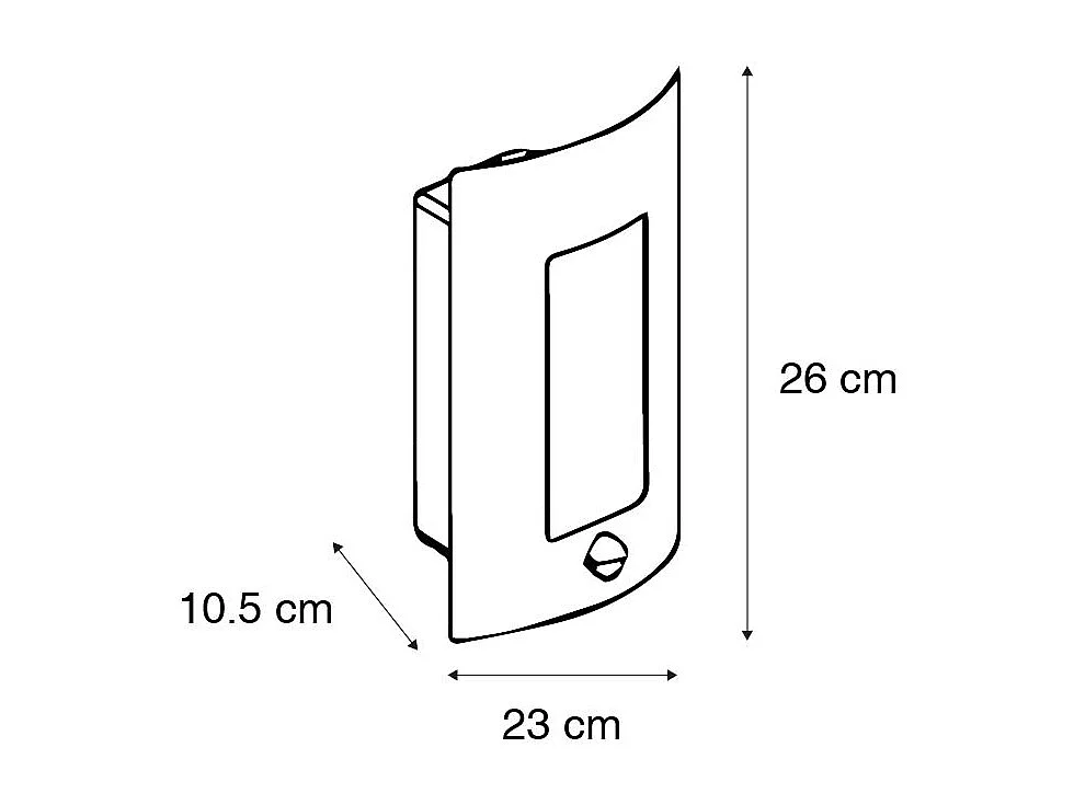 Applique murale extérieure moderne en acier avec détecteur de mouvement IP44 - Emmerald 1