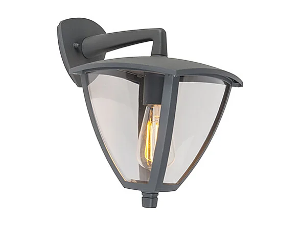 Lanterne d'extérieur classique mur bas gris foncé IP44 - Platar