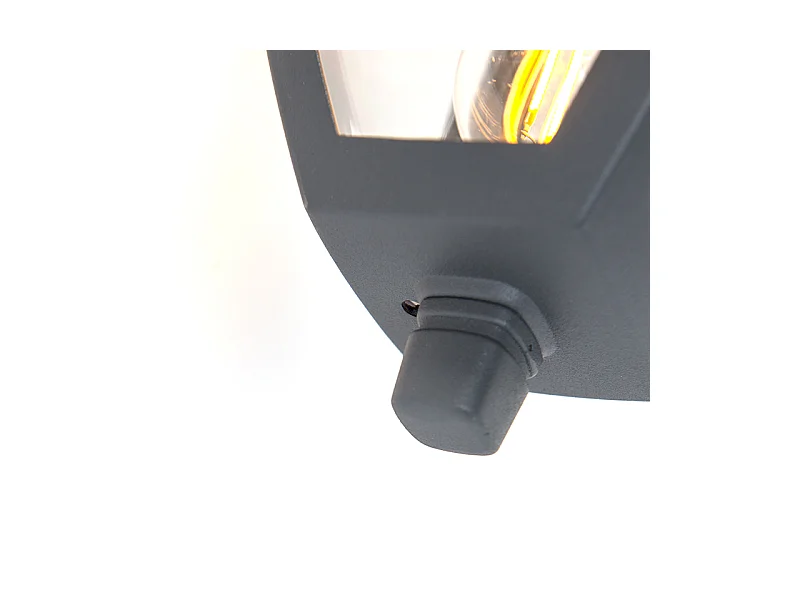 Lanterne d'extérieur classique mur bas gris foncé IP44 - Platar