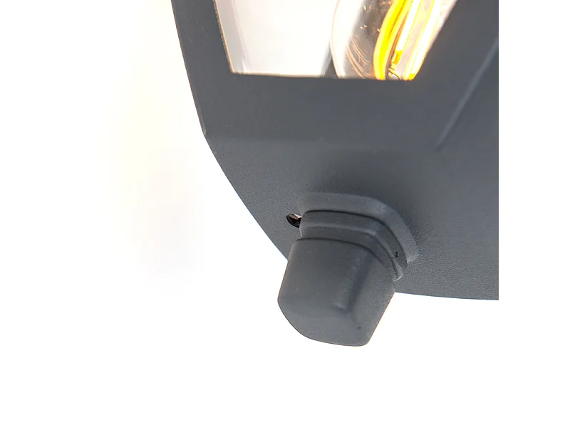 Lanterne d'extérieur classique mur bas gris foncé IP44 - Platar