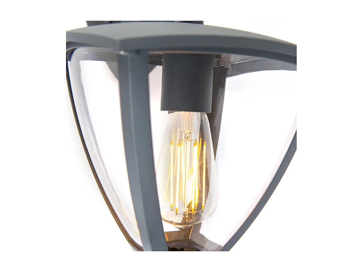 Lanterne murale d'extérieur classique à poser vers le bas gris foncé IP44 - Platar