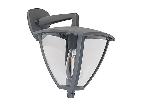 Lanterne murale d'extérieur classique à poser vers le bas gris foncé IP44 - Platar