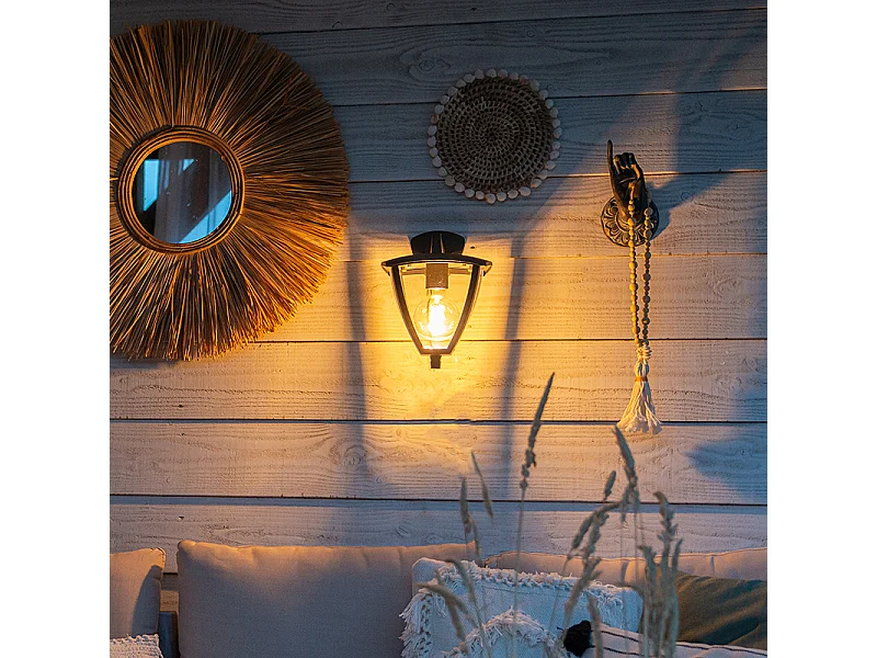 Lanterne murale d'extérieur classique à poser vers le bas gris foncé IP44 - Platar