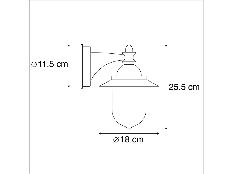 Applique murale d'extérieur romantique gris foncé - Oxford