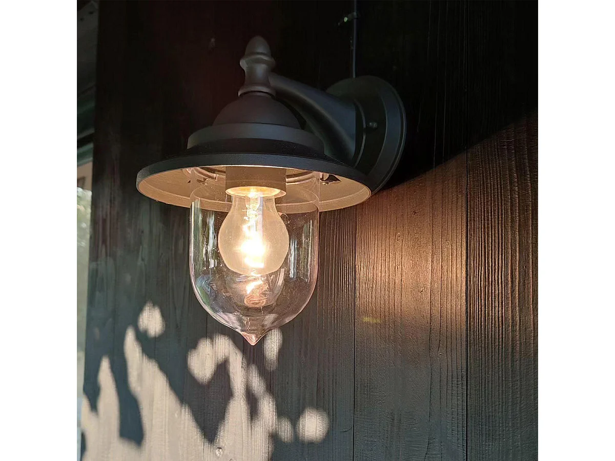 Applique murale d'extérieur romantique gris foncé - Oxford