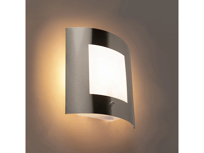 Applique murale extérieure capteur IP44 clair / foncé en acier - Emmerald 1