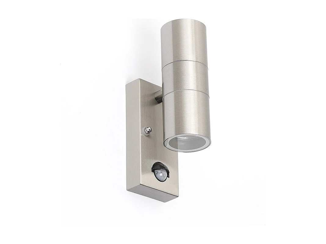 Applique murale extérieure en acier 2 lumières IP44 avec détecteur de mouvement - Duo