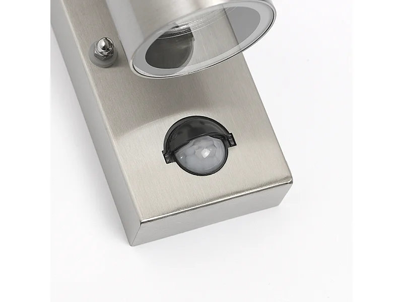 Applique murale extérieure en acier 2 lumières IP44 avec détecteur de mouvement - Duo