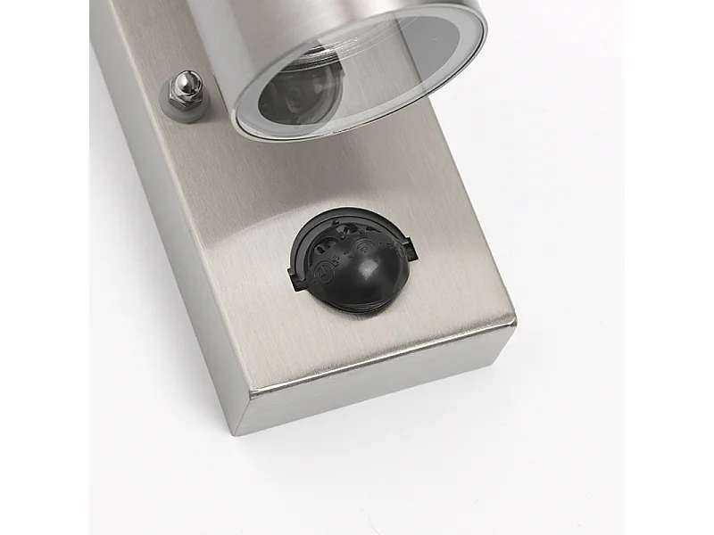 Applique murale extérieure en acier 2 lumières IP44 avec détecteur de mouvement - Duo