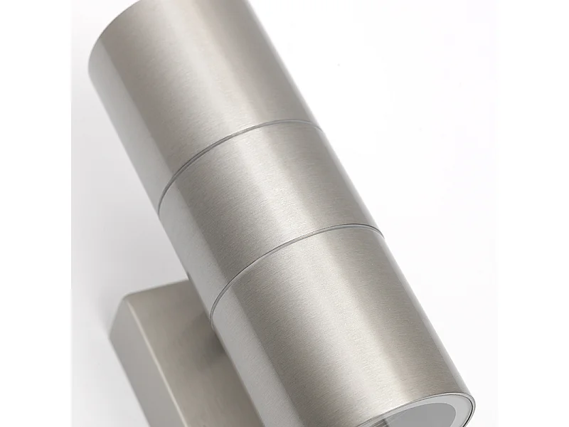 Applique murale extérieure en acier 2 lumières IP44 avec détecteur de mouvement - Duo