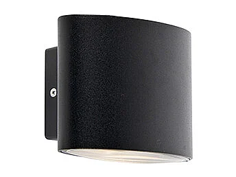 Applique d'extérieur moderne noire avec LED IP44 - Ovum