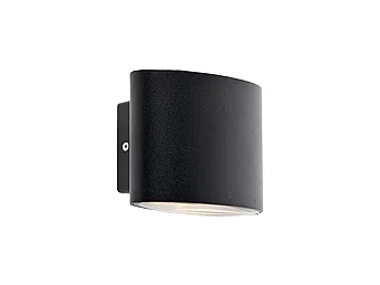 Applique d'extérieur moderne noire avec LED IP44 - Ovum