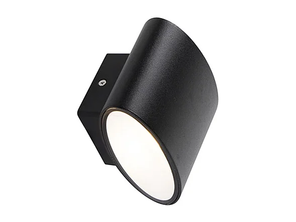 Applique murale d'extérieur moderne noire avec LED IP44 - Ovum