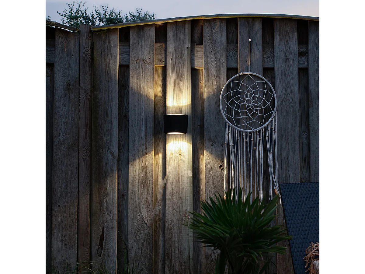 Applique murale d'extérieur moderne noire avec LED IP44 - Ovum