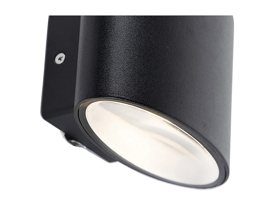 Applique murale d'extérieur moderne noire avec LED IP44 - Ovum