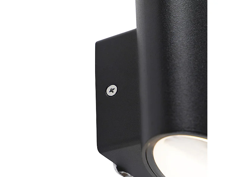 Applique murale d'extérieur moderne noire avec LED IP44 - Ovum