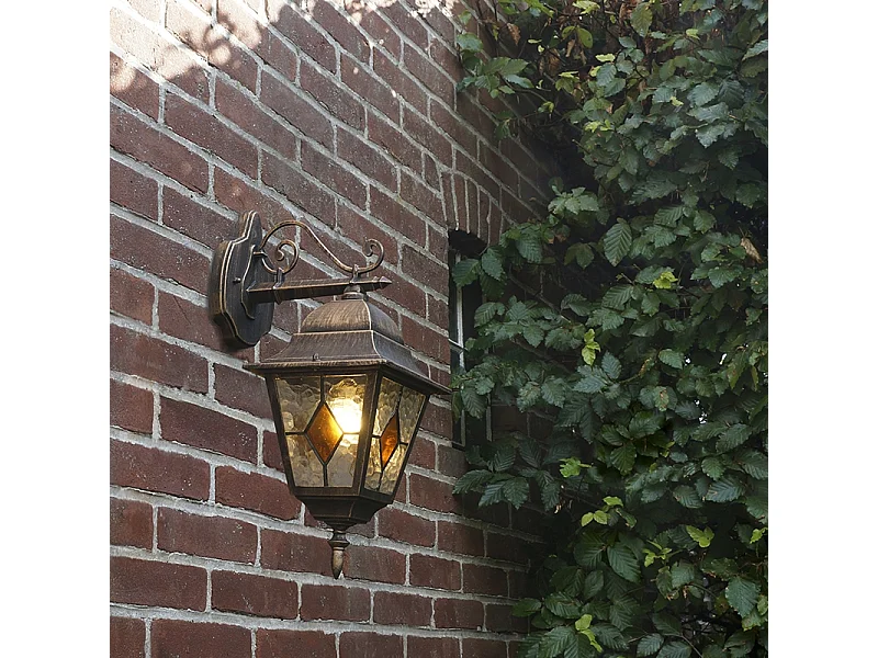 Lanterne murale d'extérieur vintage en bronze - Antigua Down
