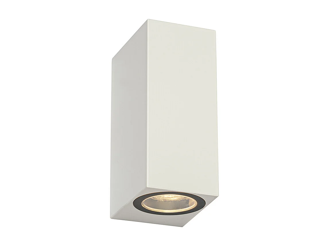 Applique murale d'extérieur moderne en plastique blanc 2 lumières - Baleno