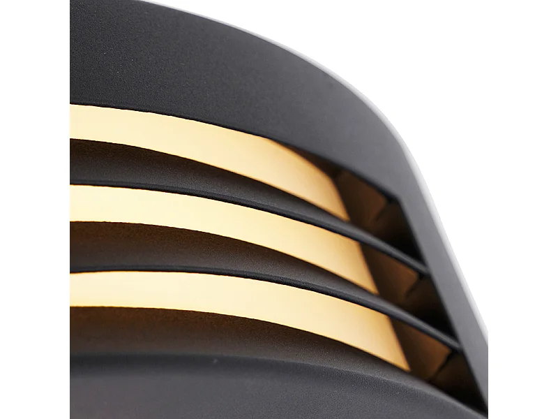 Applique murale extérieure moderne noire IP44 - Hurricane 1