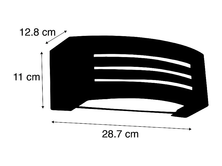 Applique murale extérieure moderne noire IP44 - Hurricane 1