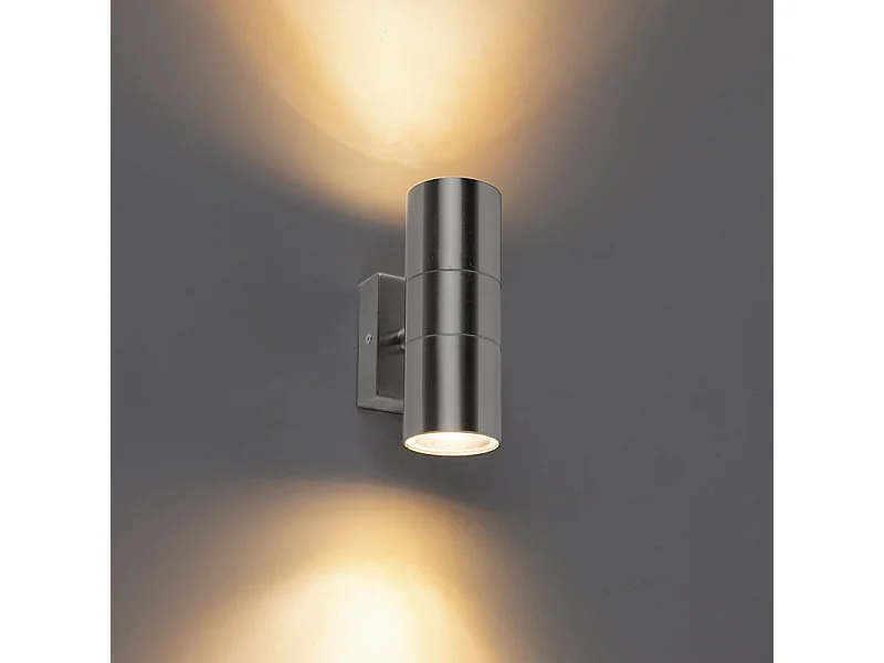 Applique murale extérieure acier 2 lumières IP44 - Duo
