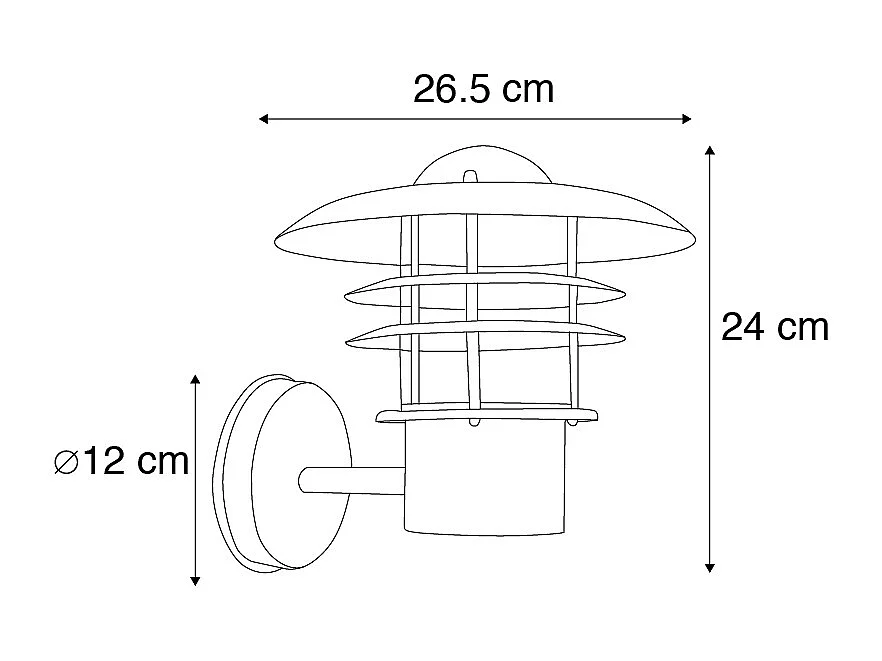 Applique murale d'extérieur vintage en cuivre IP44 - Prato