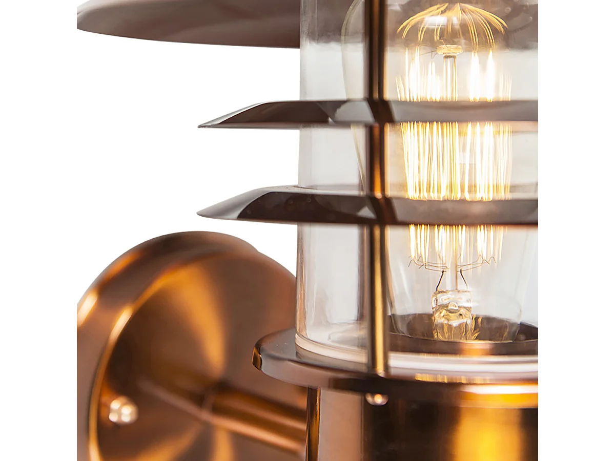 Applique murale d'extérieur vintage en cuivre IP44 - Prato