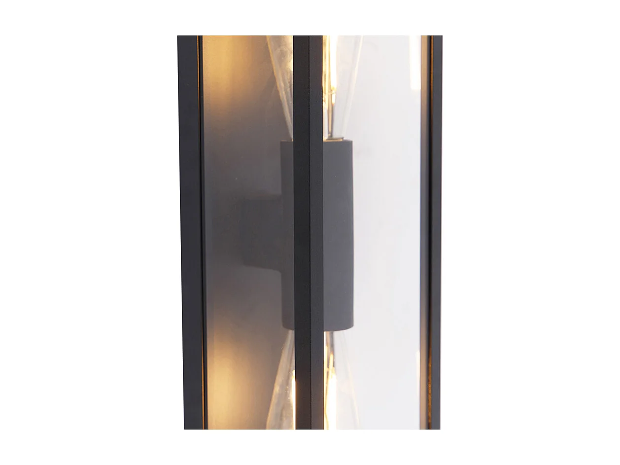 Applique murale industrielle noire 38 cm 2 lumières IP44 - Charlois