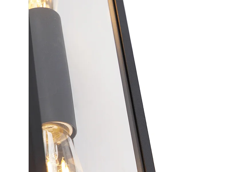 Applique murale industrielle noire 38 cm 2 lumières IP44 - Charlois