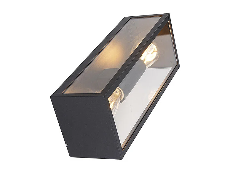 Applique murale industrielle noire 38 cm 2 lumières IP44 - Charlois