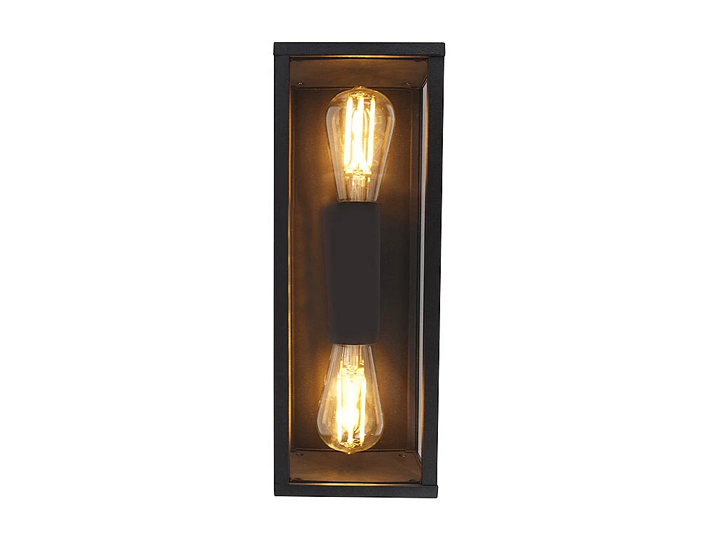 Applique murale industrielle noire 38 cm 2 lumières IP44 - Charlois